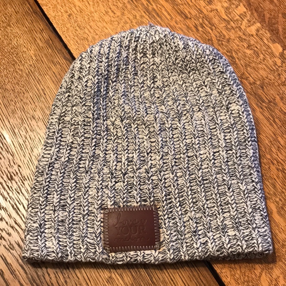 Love your melon black and white slouchy beanie